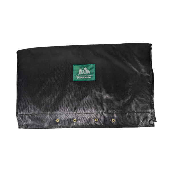 Black thermal blanket for Green Mountain Grills with logo, designed for JB Choice model, suitable for outdoor grilling protection.