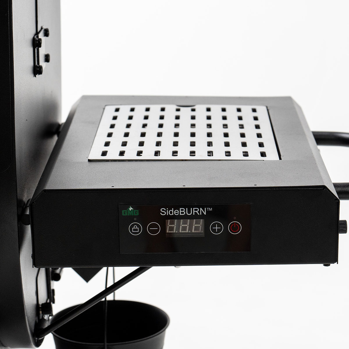 SideBURN™ grilling accessory with digital display and control panel, designed for Green Mountain Grills.